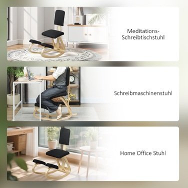 Крісло для ніг з ергономічним дизайном, підставка для ніг, стілець для здоров'я для дому, офісу, медитації, чорного кольору