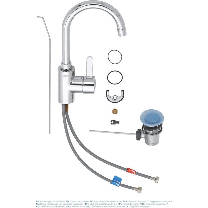 Змішувач для ванної кімнати GROHE Eurosmart Cosmopolitan, хром, 30 см, економія води, з витяжною системою, 32830001 L