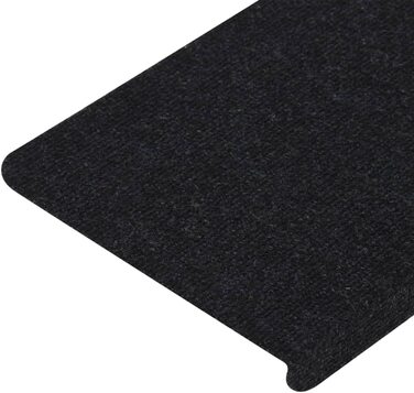 Ступінчастий килимок VidaXL самоклеючий сходовий килимок ступінчастий килимок захист сходів сходовий килимок сходовий килимок захист сходів 65x26 см (65x28 см, чорний), 15 шт.