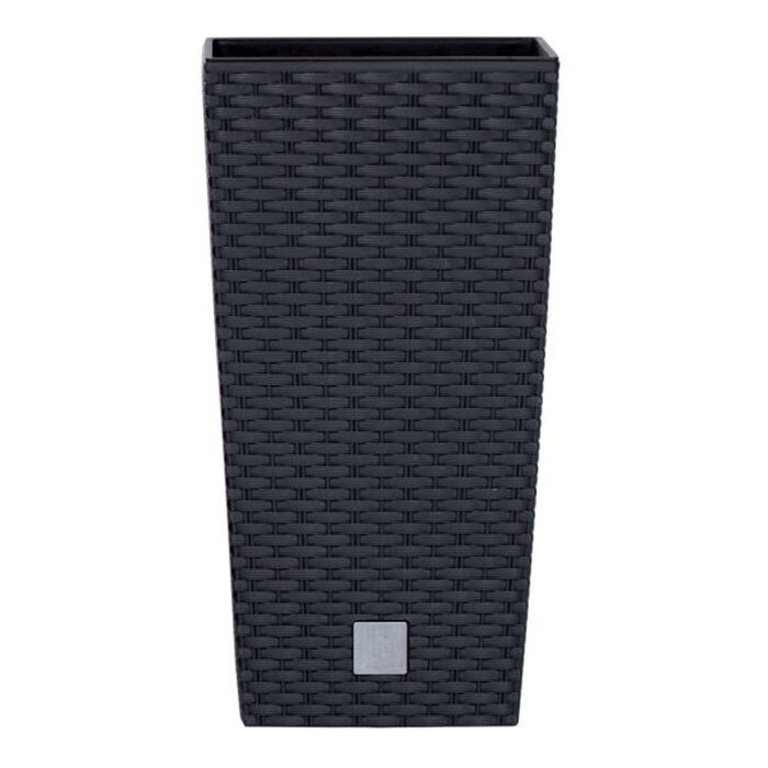 Пластиковий горщик Prosperplast з ротангу, 26.5 x 26.5 x 50 см, антрацит, для дому та саду