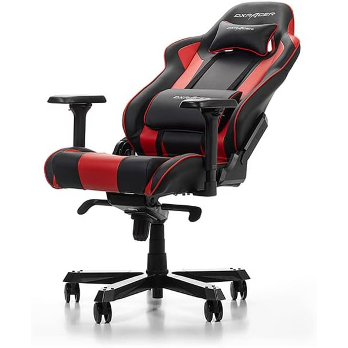 Геймерське крісло DXRacer King K99, шкірозамінник, чорно-червоне, до 200 см