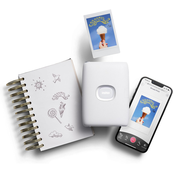 Друк фото з телефону INSTAX Mini LINK 2, Компактний принтер, Білий, Clay White