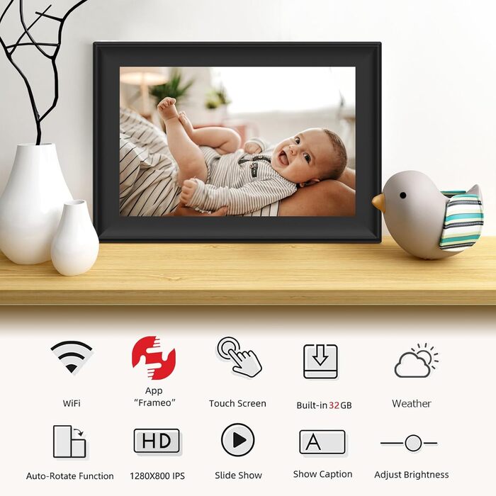 Цифровий фоторамка з Wi-Fi, 10.1 дюйма, сенсорний екран, 32GB, автоповорот, Frameo WiFi 02