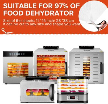 Сушарка для овочів, м'яса та фруктів Kwasyo з нержавіючої сталі, 8 ярусів, рецепти, BPA-free, 30–90°C, до 24 годин, для овочів, м'яса, фруктів (апельсин)