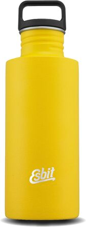 Пляшка для води з нержавіючої сталі з практичною ковпачком-петлею - 1000 мл сірого кольору (750 мл, сонячно-жовтий)