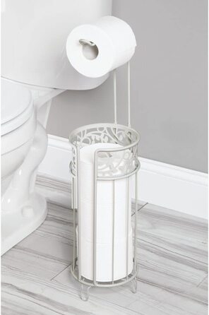 Підставка для туалетного паперу mDesign-сучасна підставка для рулонів паперу для ванної кімнати і гостьового туалету-підставка для туалетного паперу з місцем для зберігання до 3 запасних рулонів-антрацит (світло-сірий)