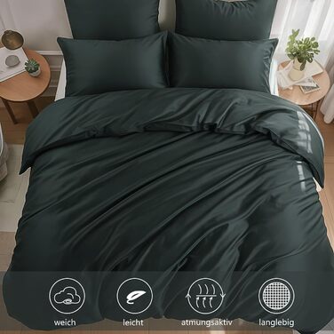 Комплект постільної білизни RUIKASI з бавовни 4-х частинний (200x200 см) сірий - комплект постільної білизни з ремінцем, двоколірний комплект 2 шт. антрацит та світло-сірий