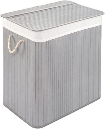 Бамбуковий кошик для білизни PANA ECO з кришкою * Дерев'яна сумка для білизни складаний колектор для білизни шафа для білизни у ванній * 100 бамбук колір * * розмір (150 л (40 х 60 х 63 см), сірий)