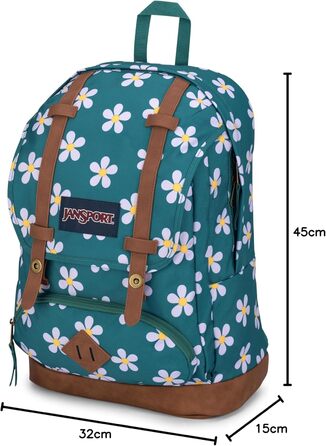 Рюкзак JanSport CORTLANDT, відділення для ноутбука 15 футів, чорний, один розмір, дорогоцінні пелюстки