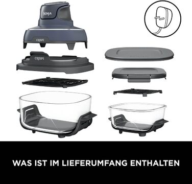 Ninja CRISPi Airfryer 3.8л, 4-в-1: фритюрниця, гриль, підігрів, Recrisp, сірий, 1700W, FN101EUSTGD