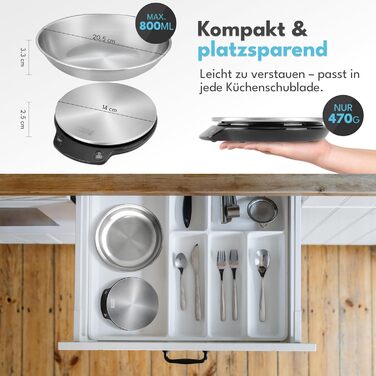 Кухонні ваги LEBENLANG з мискою - до 5 кг | Ідеально для випічки | Цифрова кухонна вага