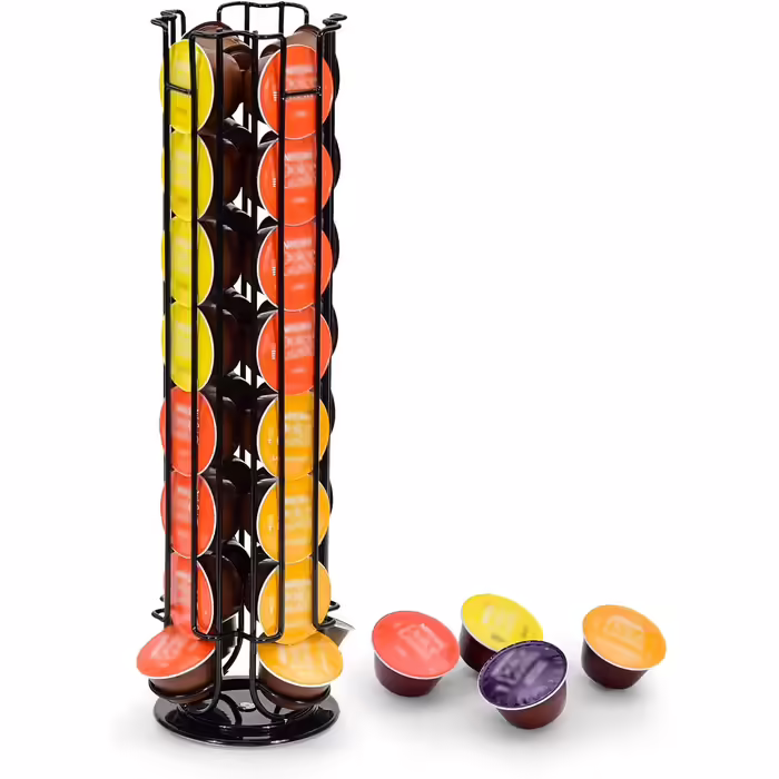 Обертова підставка для капсул SYSYLY на 32 капсули Dolce Gusto, чорна, із нековзною основою