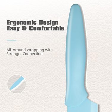 Набір кухонних ножів Katisun 16 предметів з японської сталі, з бруском для заточування, дощечкою та ножицями, кухонний набір для нарізки, шинкування та нарізання, безпечний для миття в посудомийній машині (14 ножів, синій/синій)