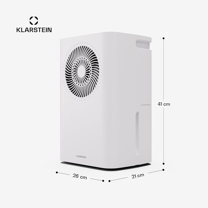 Зволожувач повітря Klarstein CircleDry 12L з Wi-Fi, тихий (38dB), таймер, контроль вологості, для кімнат до 24м²