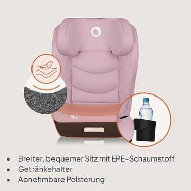 Автокрісло Lionelo NEAL I-Size, група 2/3, 100-150 см, 3-12 років, ISOFIX, регульована підголовник, бічні захисти, підлокітники, стандарт R129