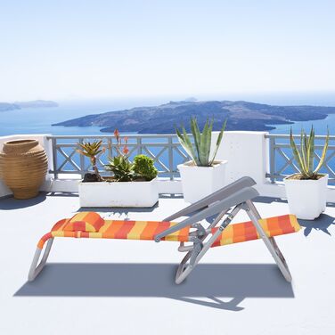 Розкладний шезлонг Relaxdays з подушкою для шиї