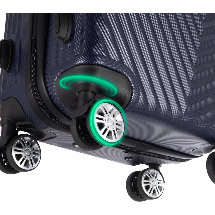 xRace Набір валіз 3 шт. ABS, 20/24/28 дюймів, ручна поклажа, TSA замок, 360° колеса, стійкий до ударів, преміум підкладка (Морська синя)
