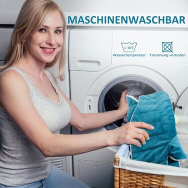 Електричний гріючий накидка Comfytemp для шиї та плечей з 9 рівнями нагріву, таймером до 9 годин, вагою 1 кг, 56x48 см, Navy Blue (темно-синій), пральна