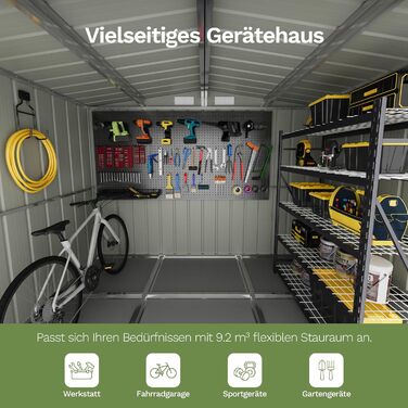 Сарай металевий Devoko 96x98x160 см з похилим дахом, антрацит. Садовий будиночок з дверима, рукавичками. Міцний, стійкий до іржі.