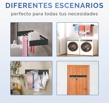 Настінна сушилка для білизни JUPPLIES розкладна, 120 см – сушилка для одягу для дому та вулиці, біла, 30 кг