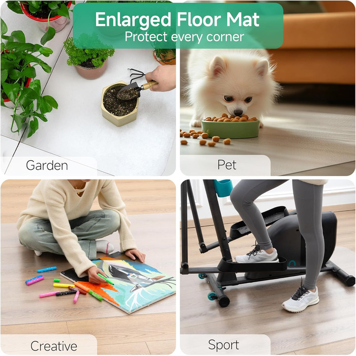 Захисна килимок NATRKE для офісного крісла, 122x92 см, для паркету та ламінату, PVC, прозора підкладка під стілець