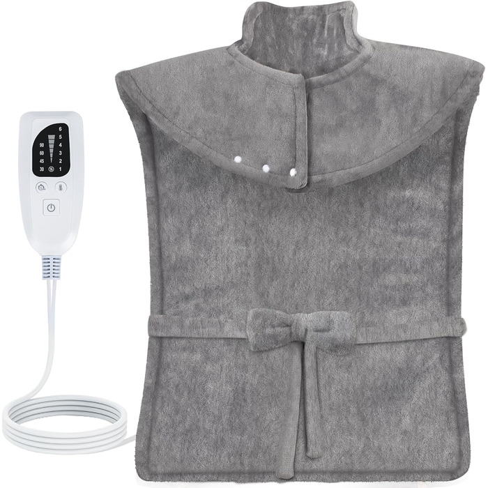 Грілка для спини, шиї та плечей NALONE, 63x100 см, 6 температурних режимів, таймер, фланель, пральна