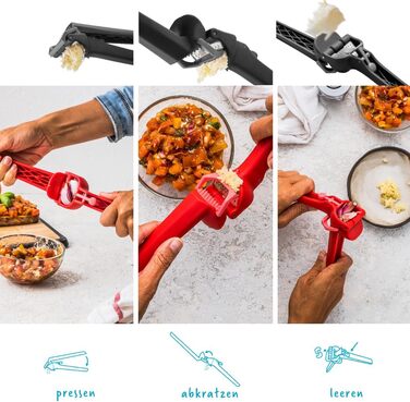 Dreamfarm GARJECT LITE: Прес для часнику з пластику, самоочищується, безпечний (BPA-free), чорний