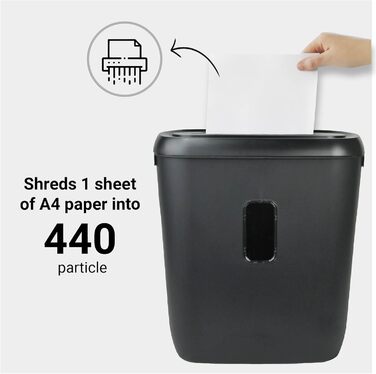 Шредер Desq 20050 для документів | 11 листів, 4 x 35 мм, об'єм кошика 21 л