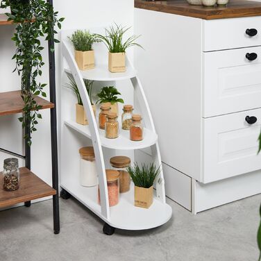 Relaxdays - Трирівневий білий візок для зберігання