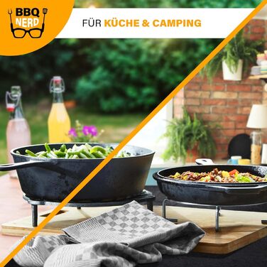 Запіканка BBQ-Nerd Cocotte 3,5 л з функцією 2-в-1 Набір для приготування Каструля для плити, духовки та гриля, включаючи сковороду