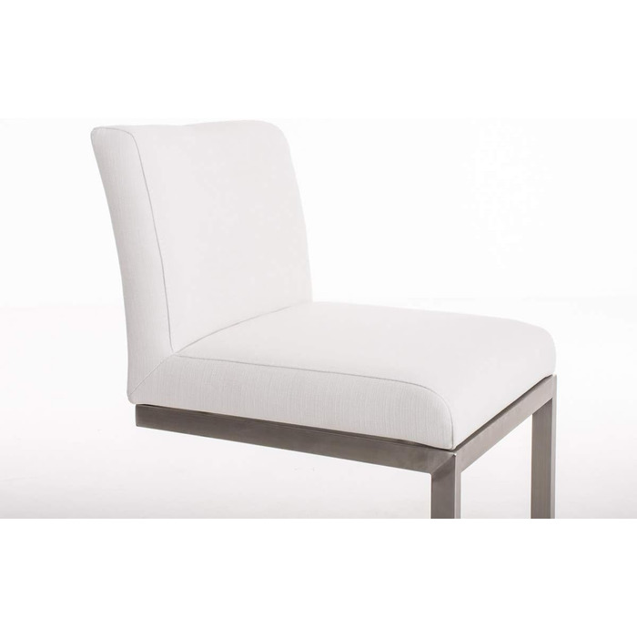 Барний стілець Paros з нержавіючої сталі, оббивка з тканини, з підлокітниками та ергономічною підніжкою, багато кольорів, колір: білий