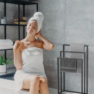 Підставка для рушників Relaxdays, чорна, з 3-ма перекладинами