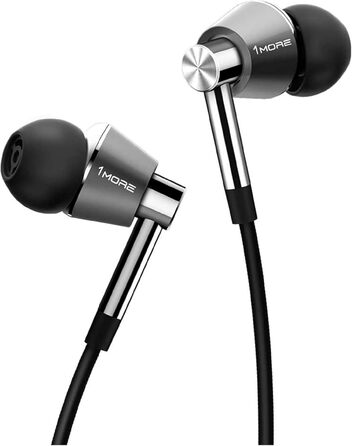 1MORE E1010 Quad-Driver навушники In-Ear Hi-Fi з мікрофоном та пультом керування, Hi-Res Audio, сумісні з iOS та Android (Triple Driver, срібні)