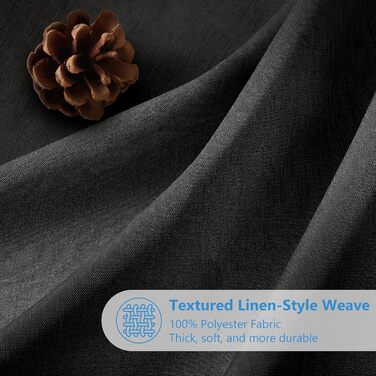 Шторка для душу з льону з металевими кільцями, сіра, 182 x 214 см