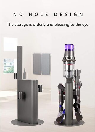 Підставка Xingsiyue для Dyson V6-V15, DC30-DC74 - підлогова підставка з вуглецевої сталі, свердління не потрібне