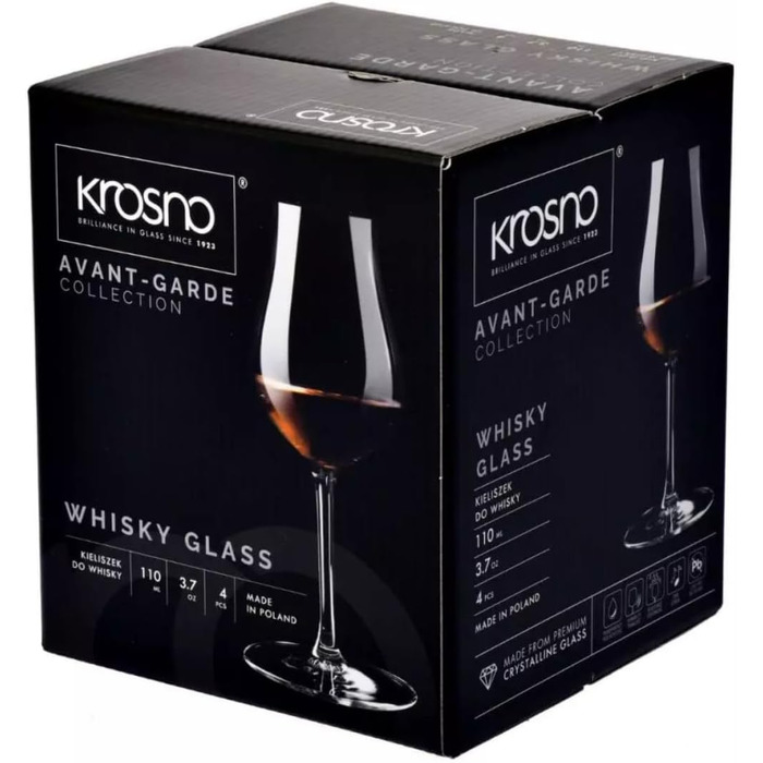 Набір склянок Krosno Avant-Garde (6 шт.), 300 мл - для коктейлів, молочних шейків, пива, десертів. Також у наборі 4 склянки для віскі (110 мл). Можна мити в посудомийній машині.
