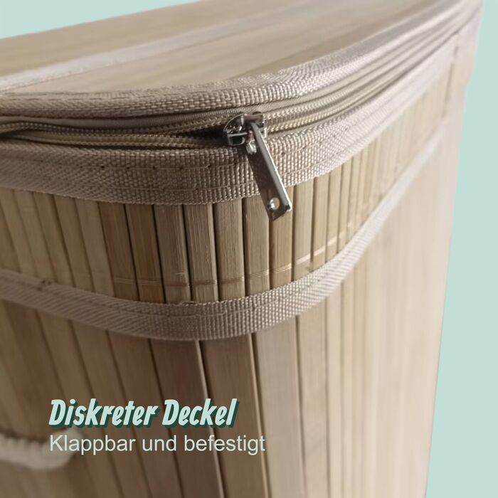 Кошик для білизни Relaxdays з бамбука з 3 відділеннями