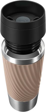 Термокружка Emsa Travel Mug Classic Twist, 0.36 л, коричнева, з кришкою Quick-Press, не протікає, для гарячих та холодних напоїв