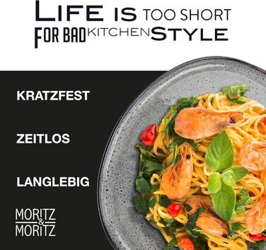 Набір посуду Moritz & Moritz ORGANIC 18 предметів (6 осіб) сірий - елегантний набір тарілок з високоякісної кераміки (6 великих, 6 десертних, 6 супових тарілок)