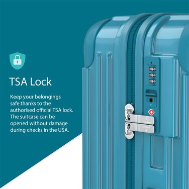 Набір валіз Voyagoux 2 шт. - 40L та 116L, жорсткий корпус, TSA-замок, ABS, 4 колеса 360°, міцний та легкий, рожеве золото та світло-блакитний