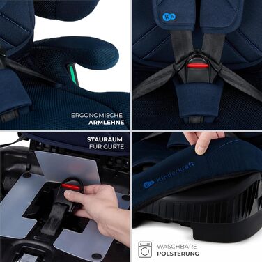 Автокрісло Kinderkraft FIX2GO i-Size 76-150 см (15 міс - 12 років), ISOFIX, Top Tether, SPS+, H-GUARD+, сіре (Blue)