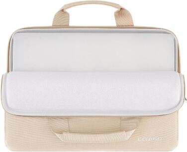 Чохол для ноутбука DOMISO 15.6 дюймів, сумісний з MacBook Pro (M4/M3/M2/M1) та іншими моделями, водовідштовхуючий, з ручкою, бежевий