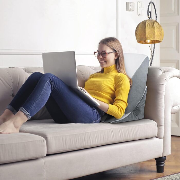 Регульована ортопедична подушка-клин з валком для шиї, подушка для читання та підтримки спини з пінополіуретану високої щільності для ліжка та дивана