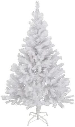 Штучна Різдвяна ялинка Spetebo білого кольору-з металевою підставкою (180 см)