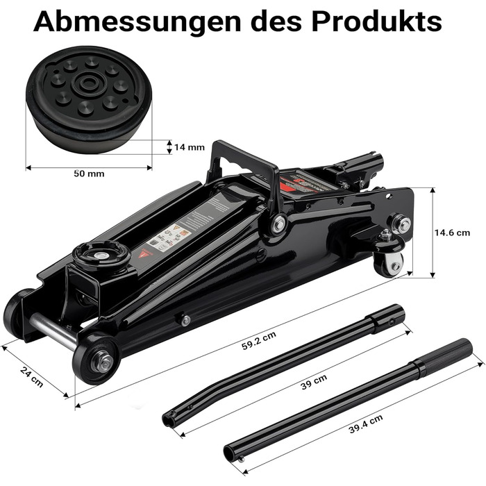 Гідравлічний домкрат Wiltec Rangierwagenheber 3т, 135-400 мм для авто, позашляховиків, кемперів