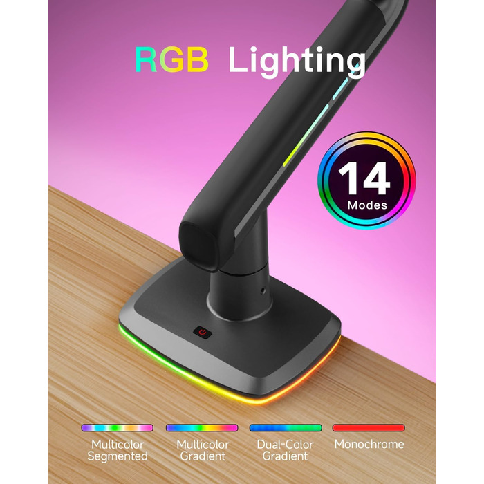 Кріплення для монітора NB Ergonomic для широких моніторів до 60 дюймів, RGB, підставка для монітора, навантаження до 20 кг, VESA 75 & 100 (жовтий)