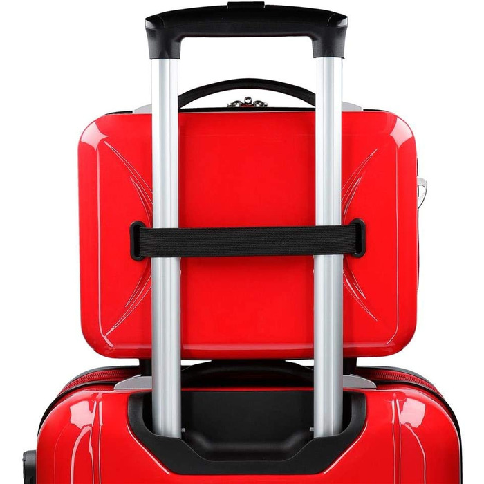 Рухома валіза для дітей Disney Mickey Get, 50 x 39 x 20 см, жорсткий кодовий замок з ABS, 34 л, 1,8 кг, 4 колеса, ручна поклажа, (косметичка, червона)