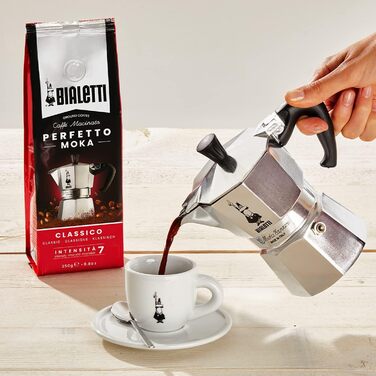 Скляна кавова турка Bialetti 250 г (з кришкою), чорна, прозора