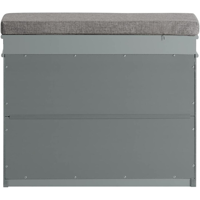 Полка для взуття SoBuy з подушкою для сидіння та місцем для зберігання, вузька, до 150 кг, сірий, 60x51x24 см