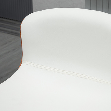 Набір з 2 барних стільців, регульована висота, металевий каркас, поворотне сидіння, кремово-білий